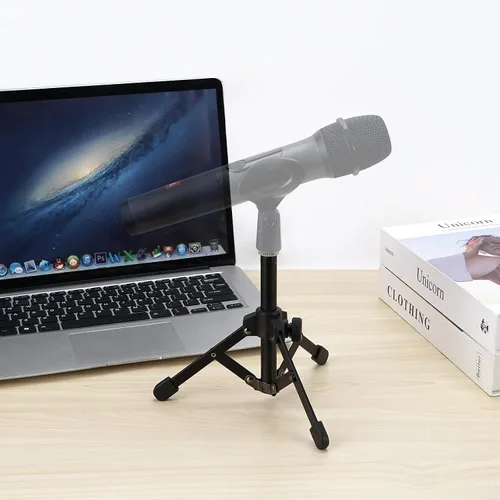 Vista 5 de GEEKRIA for Creators - Soporte de micrófono de mesa compatible con JBL Wireless Two, Sennheiser E835, E835-S, Audio-Technica ATM510, soporte