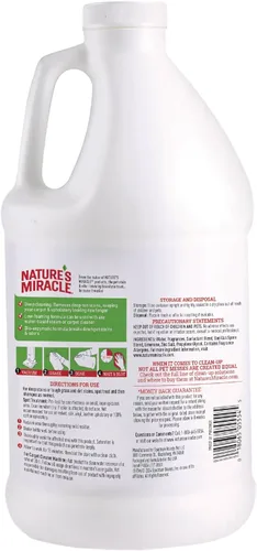 Vista 8 de Champú para alfombras Nature’s Miracle, quitamanchas y olores para mascotas de limpieza profunda, 64 onzas