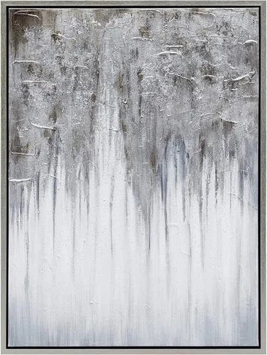 Vista 46 de Empire Art Direct Arte abstracto para pared, lienzo pintado a mano con textura por Martin Edwards, marco negro, 24 x 48 pulgadas, goteo nevado 1