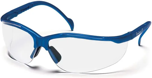 Vista 15 de Pyramex Venture II Safety Eyewear, Indoor/Outdoor Mirror Anti-Fog Lens Lente de espejo de E/S/marco azul metálico
