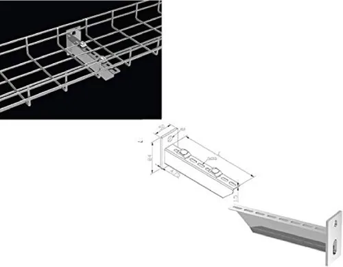 Vista 29 de Kable Kontrol Soporte de piso lateral de 2 pulgadas – Soporte de bandeja de cable de malla de alambre – Bandeja de malla de alambre Cesta de cables