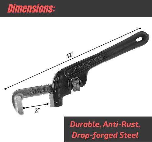 Vista 2 de Mr. Pen- End - Llave de tubo, 12 pulgadas, llave de tubo desplazada, herramientas de plomería Llave de tubería, llave grande, llave de fontanería