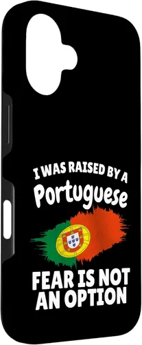 Vista 3 de I was Raised by a Portuguese Portugal Flag Gift Son Daughter Case for iPhone 16