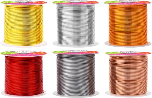 Vista 222 de Mandala Crafts - Alambre de aluminio anodizado de calibre 22 para hacer joyas - 137.2 m de alambre flexible surtido y coloreado - Doble para bonsái