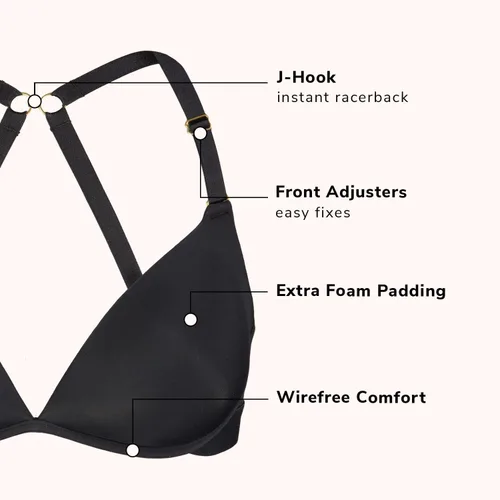 Vista 3 de LIVELY Deep V - Brasier push up inalámbrico para mujer Brasier de cobertura completa sin aros Acolchado de espuma extra