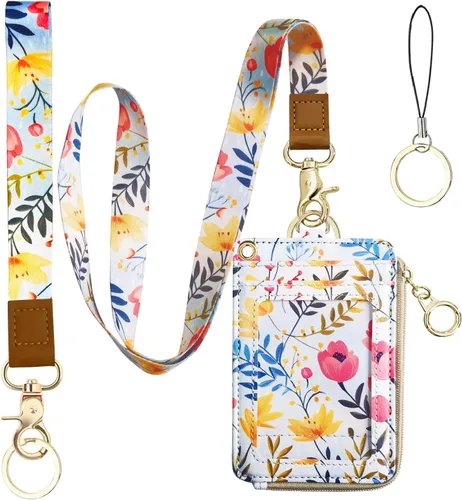 Vista 19 de bolimoss Soporte para credencial de sol y luna y cartera con cordón, cordones removibles para maestras, cartera para mujeres con correa para la Sol