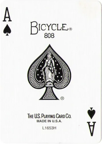 Vista 3 de Bicycle Blue Back (Clubs, Queen) cartas de truco de magia, cubierta de fuerza de 1 vía, 52 cartas del mismo número y traje, cartulina, inglés, a