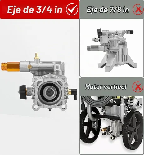 Vista 5 de M MINGLE Bomba de lavado a presión horizontal de eje de 3/4 pulgadas - Bomba de lavadora eléctrica de 3000 PSI - Compatible con Troybilt, Simpson