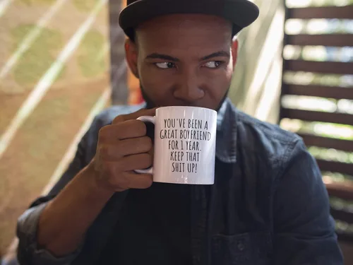Vista 5 de 1 Año Aniversario Novio Taza Regalo divertido para Bf Él 1er Fechado Primer año Relación Pareja Juntos Café Té Taza