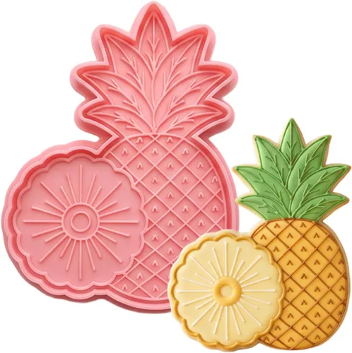 Vista 8 de Apple Cookie Cutters with Embosser Stamp 3D Printed PLA Citrus Fruit Shape 3 Inch Summer Citrus Party Birthday Baking Supplies