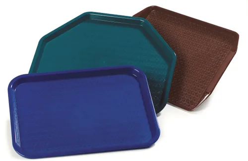 Vista 5 de CFS CT141869 Bandeja estándar para cafetería/comida rápida, 14 x 18 pulgadas, chocolate (paquete de 2)