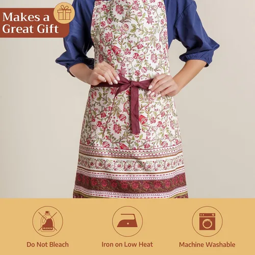 Vista 962 de Maison d' Hermine Delantales para mujer con bolsillo, 100% algodón (27.50 x 31.50 pulgadas)