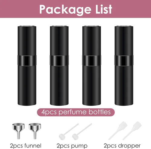 Vista 6 de Saiveina Botellas atomizadoras de perfume de viaje de 0.3 fl oz rellenables, mini atomizador para perfume, dispensador de perfume de bolsillo