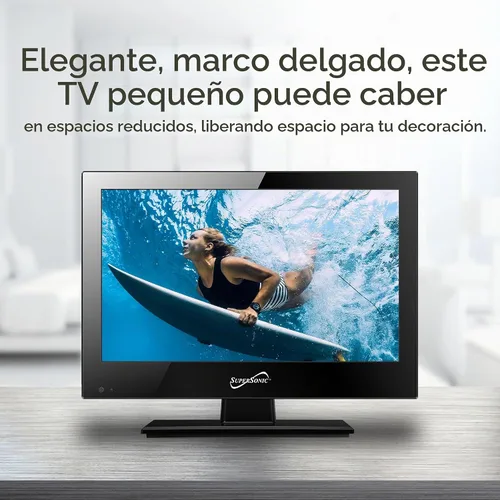 Vista 4 de Supersonic SC-1311 13 pulgadas DLED HDTV con doble sintonizador, entrada HDMI, impresionante resolución de 1080p, relación de aspecto 16:9