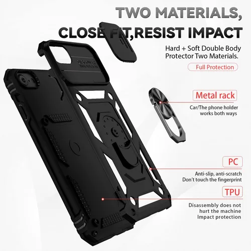 Vista 8 de Funda para iPhone SE (3ª y 2ª generación 2022/2020) y iPhone 8/7/6 con cubierta para lente de cámara, protector de pantalla HD, protección contra
