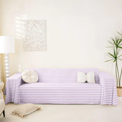 Vista 29 de Erosebridal Funda de sofá de lunares de 71 x 91 pulgadas, funda de sofá con lunares geométricos, funda de sofá moderna de estilo rústico con Blanco