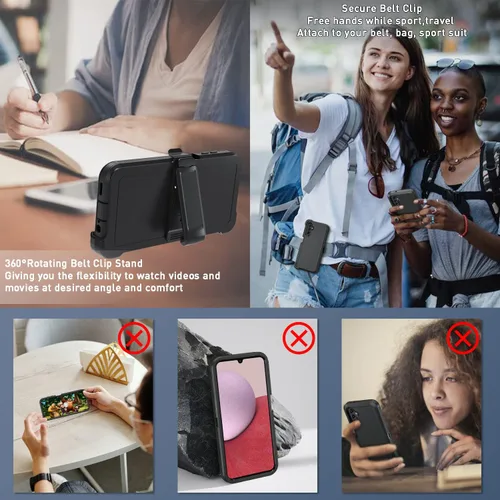 Vista 4 de Funda para Samsung Galaxy A14 5G, A14 5G resistente, [protección de grado militar] [a prueba de golpes] [a prueba de caídas] [a prueba de polvo]