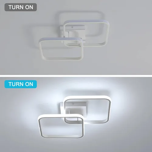 Vista 8 de DELIPOP Lámpara de techo LED moderna de 23 pulgadas, lámpara de techo empotrada de 42 W 6500 K, lámpara de techo acrílica para pasillo, sala