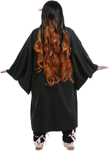 Vista 4 de miccostumes Kimono para mujer y niña, disfraz de cosplay con bambú