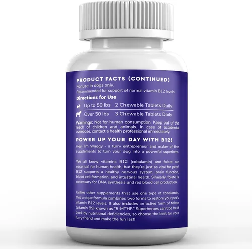 Vista 7 de Wonder Paws Suplemento B12 para perros – Vitamina B-12 para todas las edades, tamaños y razas – Vitamina B12 para perros como metilcobalamina