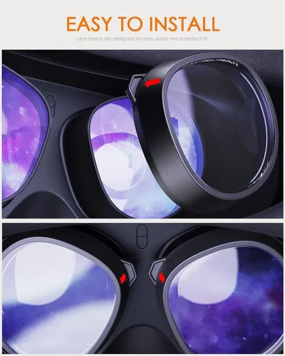 Vista 3 de Amavasion Glasses Lenses Insert Compatible with MetaOculus Quest 2, VR Headset Customized Easy-to-Install Frame Plus Lens Combination SPH-2.75(One