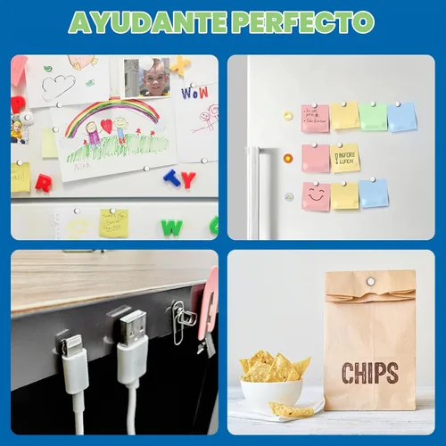 Vista 3 de DIYMAG Imanes pequeños para refrigerador, 200 imanes redondos de tierras
