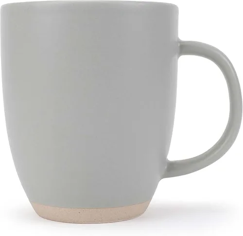 Vista 19 de Elanze Designs Paquete de 2 tazas de café de cerámica de 13 onzas con fondo de arcilla cruda, color verde menta Verde (Mint Green)