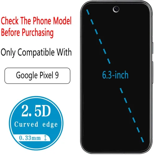 Vista 2 de Paquete de 2+2 protectores de pantalla de privacidad para Google Pixel 9 vidrio templado