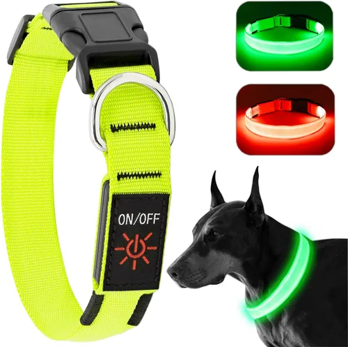 Vista 11 de Collar de Perro Iluminado para la Noche, Collar de Perro LED Ajustable, Recargable Impermeable, Luces de Perro para Caminar por la Noche, Brilla