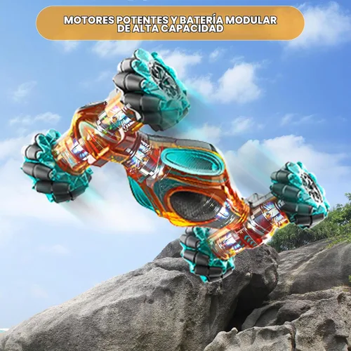 Vista 4 de Coches RC, juguete de auto de acrobacias con detección de gestos 1:12 para niños y niñas de 6 a 12 años, juguete de control remoto de mano 4WD