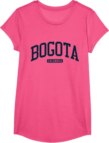 Vista 15 de Bogotá Colombia College University Style Camiseta azul marino, Blanco