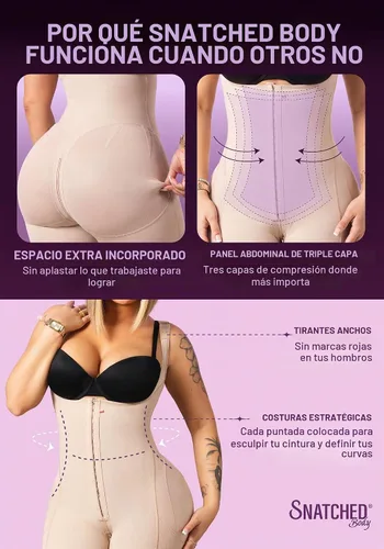 Vista 3 de Snatched Body Etapa 1 Faja Postcirugía, Fajas Colombianas Moldeadoras Negro