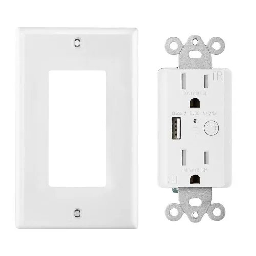 Vista 4 de Zigbee - Toma de pared con USB, un controlado, uno siempre encendido, compatible con Google Assistant y Alexa (clase 2 USB)