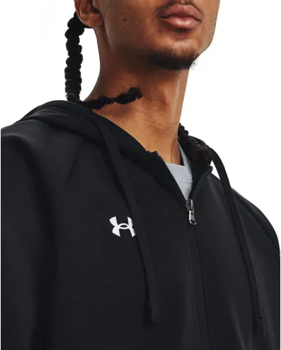 Vista 4 de Under Armour Rival - Sudadera de vellón para hombre, con capucha y cierre con cremallera completa