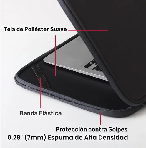 Vista 6 de Funda para computadora portátil 11.6 pulgadas Funda protectora plegable delgada Chromebook Funda protectora - Negro