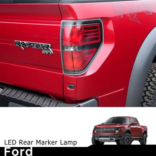 Vista 7 de Luces LED de Marcador Lateral para Ford F150 SVT Raptor Pick Up 2010-2014, Luces de Marcador Trasero/Trasera F150, Lente Ahumada Roja, Kits de Luz