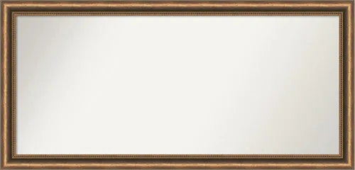 Vista 210 de Amanti Art Espejo de baño de bronce para sobre fregadero, 24 x 24 pulgadas, espejo de tocador cuadrado estrecho de bronce Manhattan, marco de madera
