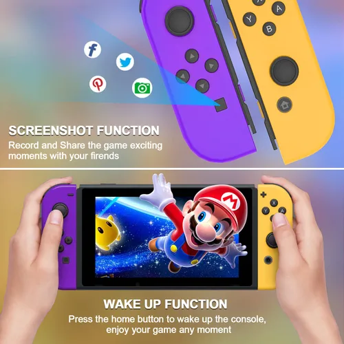 Vista 3 de YU33 Joypad for Nintendo Switch Controller, Left Right Wireless Joypad Controllers Compatible With SwitchSwitch LITE, OrangePurple Joy-Pad for