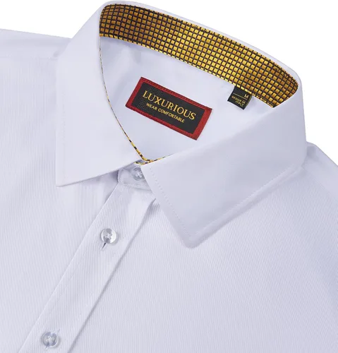 Vista 3 de Camisas de vestir para hombre, camisas de vestir de manga larga para hombre, camisas casuales con botones para fiesta, camisas de vestir grandes