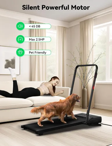 Vista 6 de FelFast Walking Pad Treadmill, 12% 5-Level Auto Incline, 2-in-1 Under Desk Foldable w/Remote Control, 12 HIIT Mode, 265 Lbs, 7.6 MPH Max, Portable