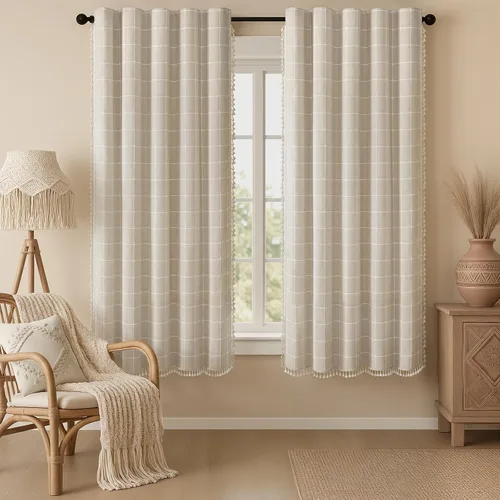 Vista 28 de Cortinas opacas estilo bohemio verde salvia de 96 pulgadas, 2