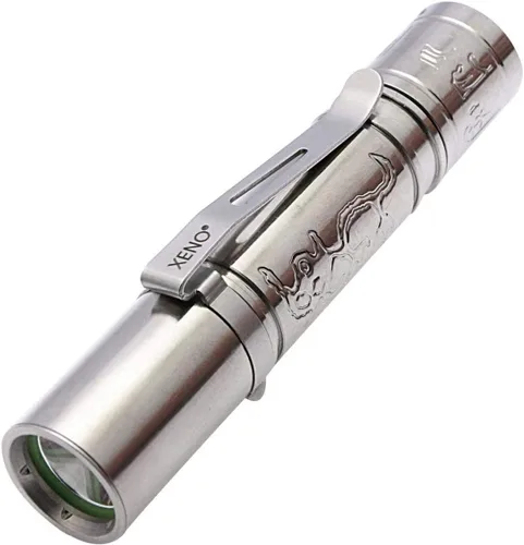 Vista 7 de Aleación de titanio premium versión llavero linterna XENO ES1 Ti con clip desmontable, 6 modos, batería AA*1, resistente al agua - NW Xp-g2 Nw