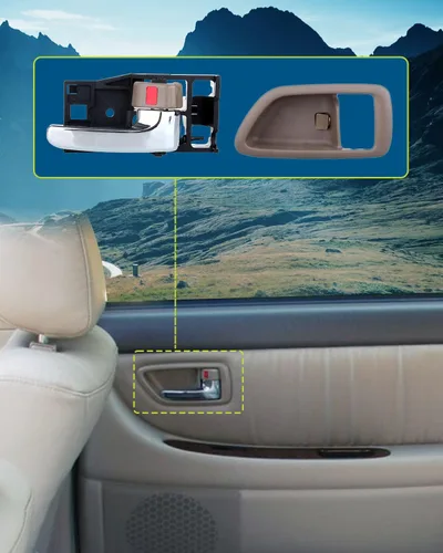 Vista 7 de LUJUNTEC Manijas de puerta interiores, manijas de puerta trasera delantera del conductor izquierdo del pasajero lado derecho, repuesto para Toyota