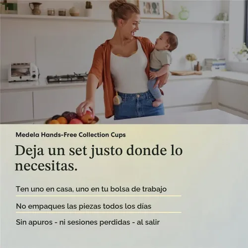Vista 16 de Vasos de colección manos libres Medela, compatibles con los extractores de leche Freestyle Flex, Pump in Style con MaxFlow y Swing Maxi eléctricos