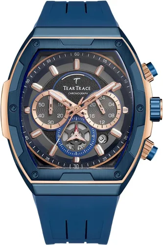 Vista 12 de Watches for Men Original Analog Quartz Waterproof Sport Mens Watches Tonneau Chronograph Luminous Fashion Unique Casual Watch with Silicone Strap