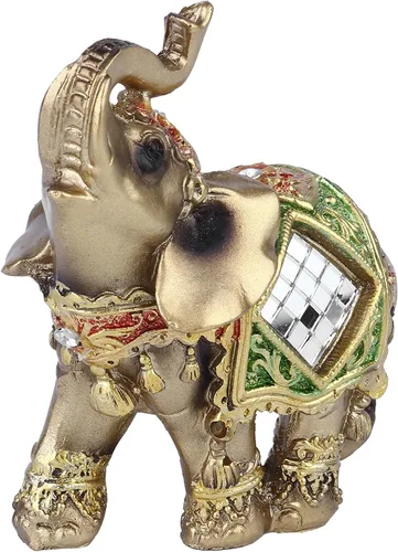Vista 2 de Figura de escritorio de elefante de resina, escultura de animal elegante para decoración de oficina en casa, decoración única de elefante