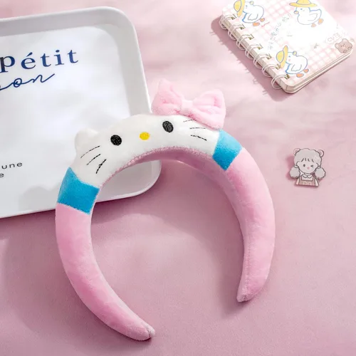 Vista 2 de PUCAPOCO Diadema de orejas de felpa, diadema de spa, kawaii, anime, para niñas, maquillaje facial, banda para la cabeza, disfraz de Halloween