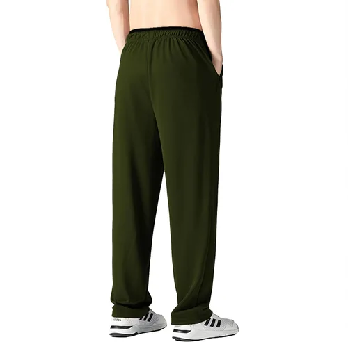 Vista 3 de Pantalones deportivos para hombre con bolsillos con cremallera, pantalones deportivos ligeros, pantalones de entrenamiento holgados atléticos