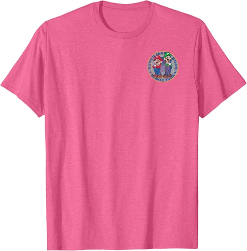 Vista 31 de Super Mario Bros Luigi Left Chest Since 1985 - Camiseta gráfica Negro