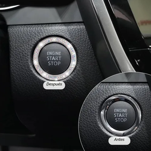 Vista 5 de 2 calcomanías para anillo de botón de arranque de automóvil, doble Doble Multicolor